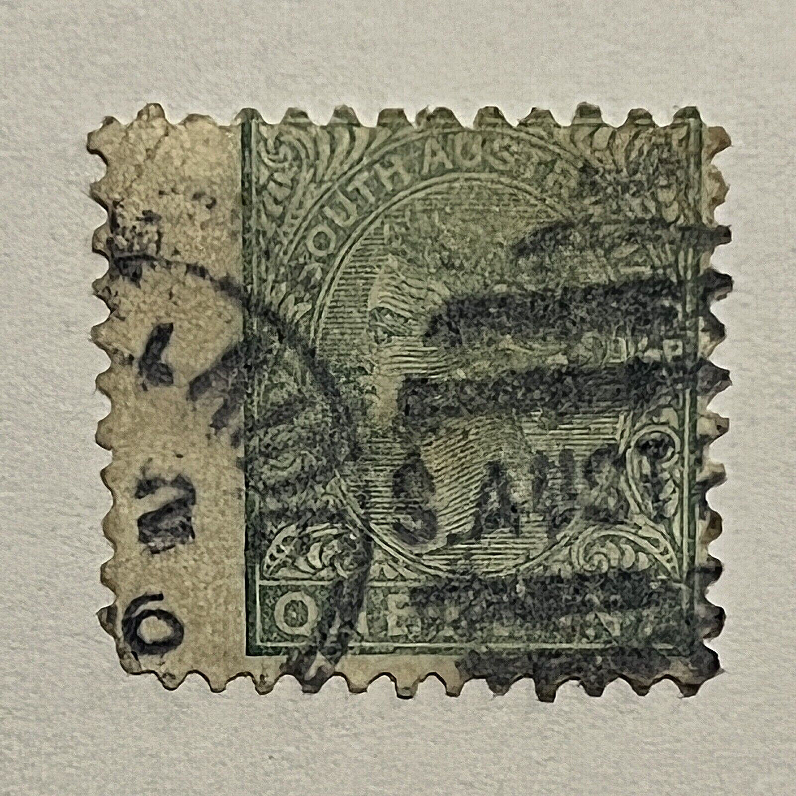 Error 1875 South Australia 1d Stamp #57 With Significant Horizontal Misperf