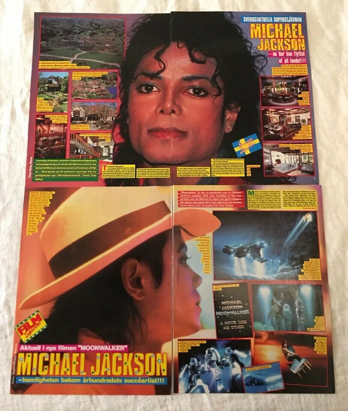 Michael Jackson 1988 Clippings Posters Swedish Music Magazine Okej 1980s