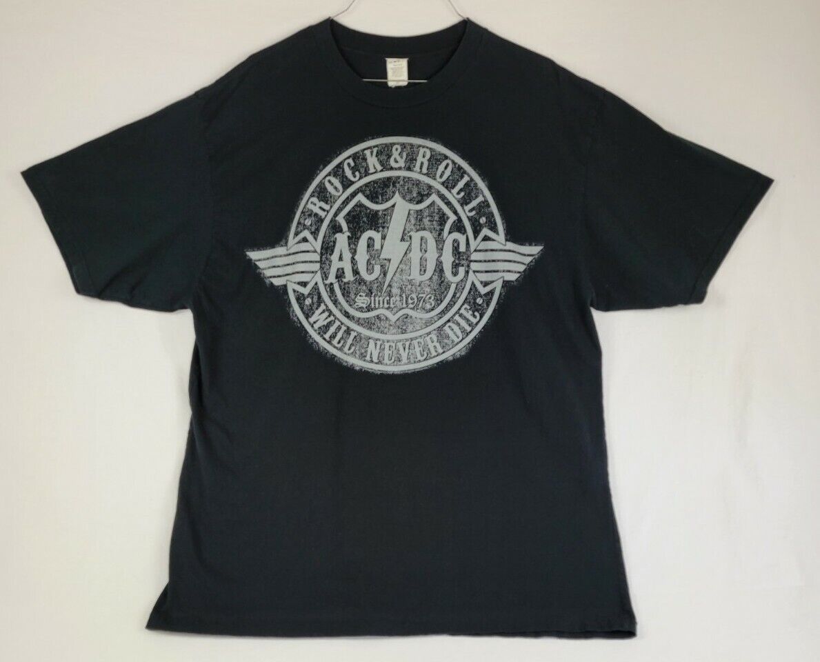 2013 Ac/dc "rock & Roll Will Never Die" Since 1973 Size 2xt T-shirt Black