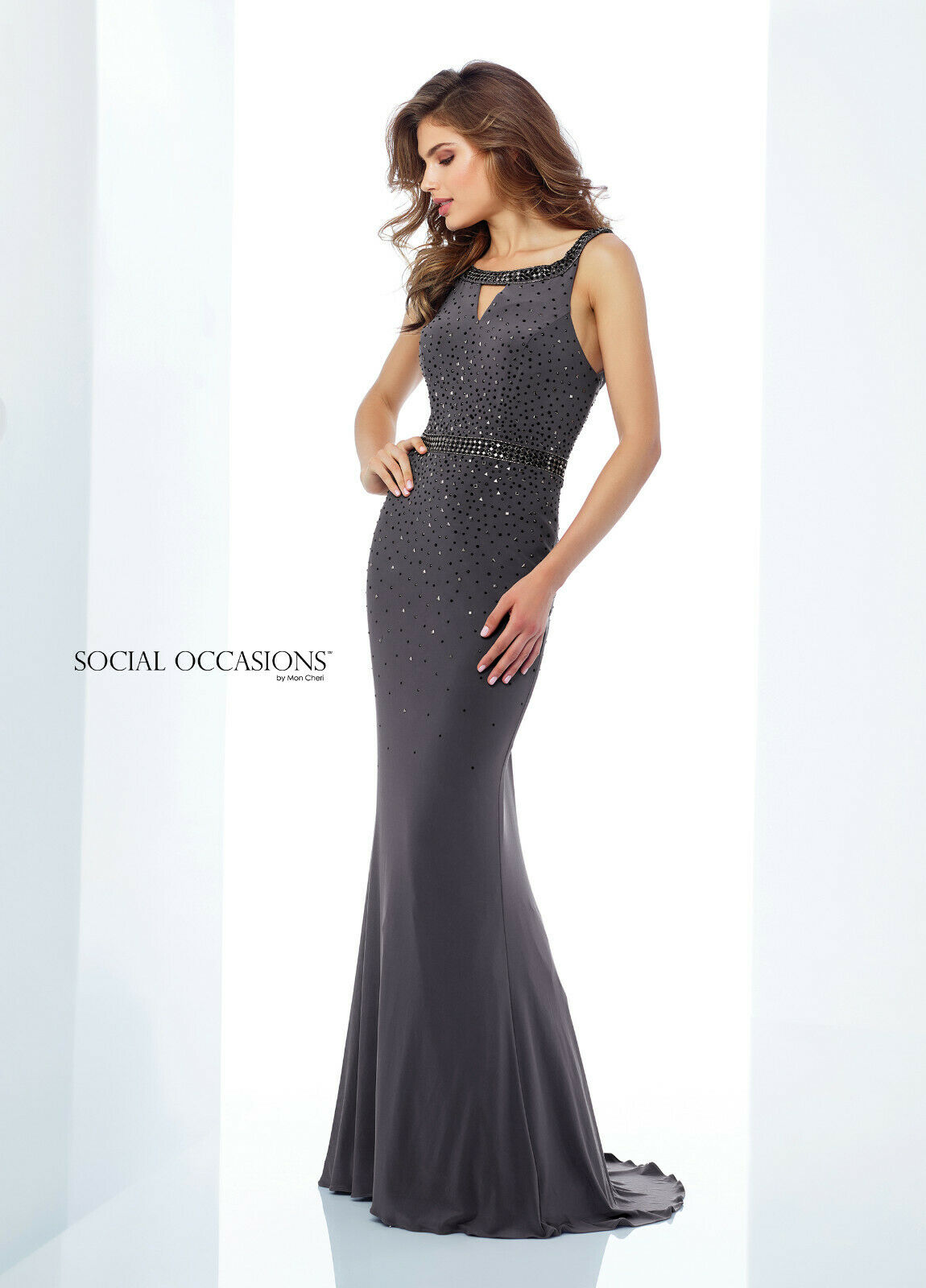Social Occasions By Mon Cheri 118881 -color:grey-sz 14-mother Of The Bride