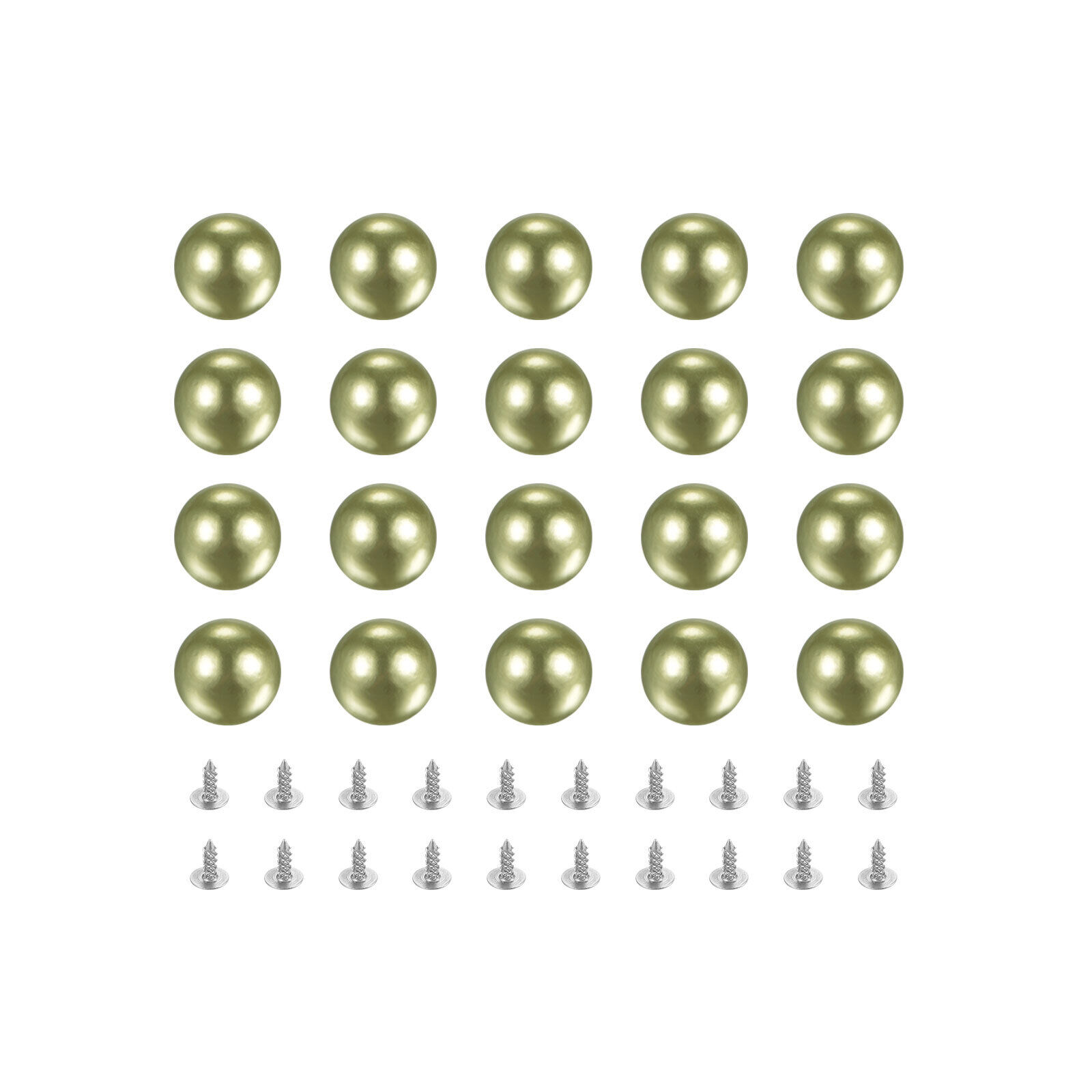 Pearl Rivet Studs Kit, 14mm Pearl Rivets Faux Pearls Rivets Yellow Green 50 Set